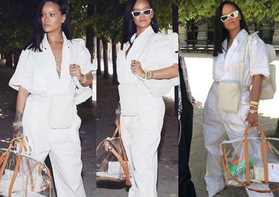 VIDEO Rihanna sfilata Louis Vuitton: tuta bianca per la cantante